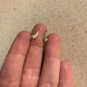Tiny Sterling Silver Angel Bird Wing Stud Earrings